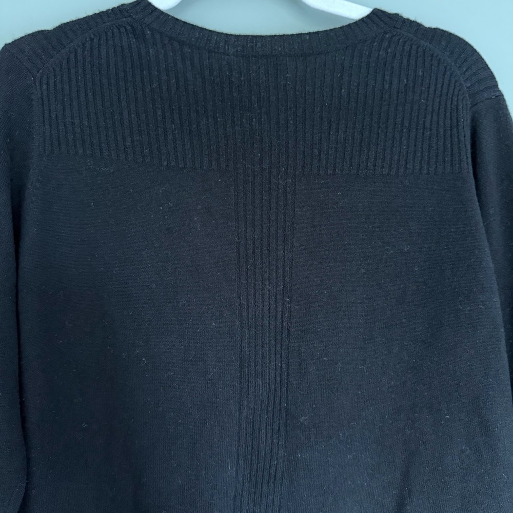 NWT Pure Collection 90 Wool 10 Cashmere Black Longline Cardigan Sweater Minimal - Picture 9 of 15